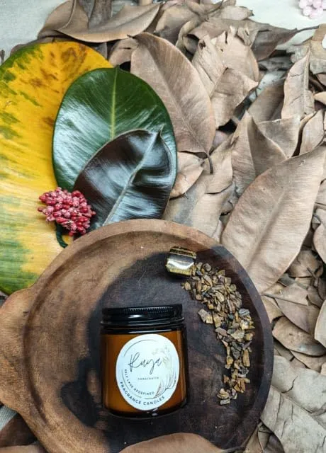 Ruya's Handcrafts Amber Double Wick Tiger Eye Stone | Evoking Tranquillity and Serenity Therapy Candle | Healing Light Candle (Dreamy Lavender)