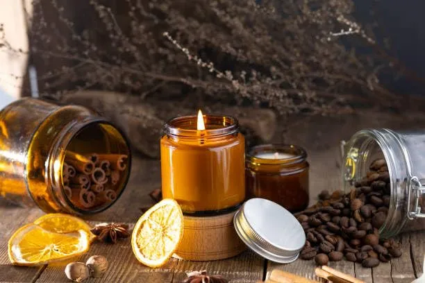 Ruya's Handcrafts Amber Single Wick Clear Quartz Stone | Mood Enhancer That Evokes Childhood Memories, Therapy Candles | Manifestation Glow Candles (Lush Nodes)
