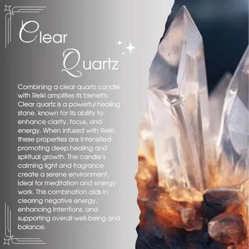 Ruya's Handcrafts Amber Single Wick Clear Quartz Stone | Mood Enhancer That Evokes Childhood Memories, Therapy Candles | Manifestation Glow Candles (Lush Nodes)