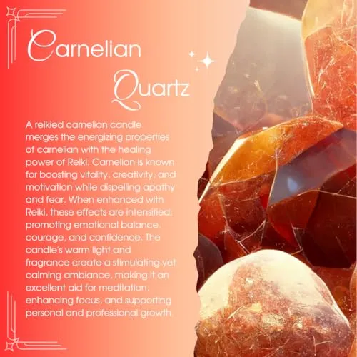 Ruya's Handcrafts Lunar Bliss Jar Carnelian Stone | Igniting Tantalizing Desires, Promoting Clarity, Therapy Candles | Positive Aura Candles (Sceret Desire)