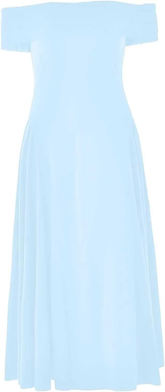 Satin Off The Shoulder Formal Midi Dress for Women A Line Ruched Tea Length Prom Party Womens Midi Casual Dresses