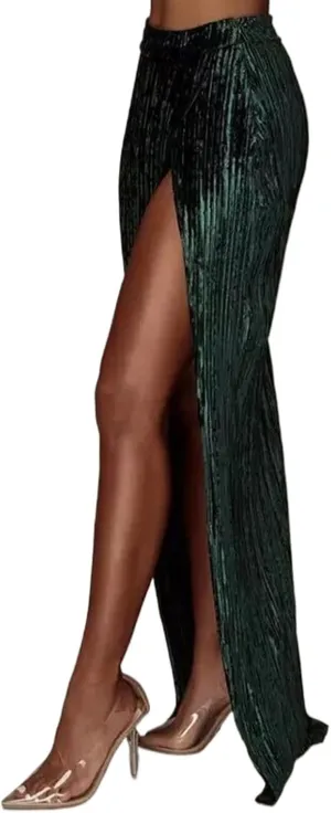 Sequin Midi Skirt for Women 2024 Elegant Sparkle Side Slit Pencil Skirts Cocktail Party Pencil High Waist Skirt