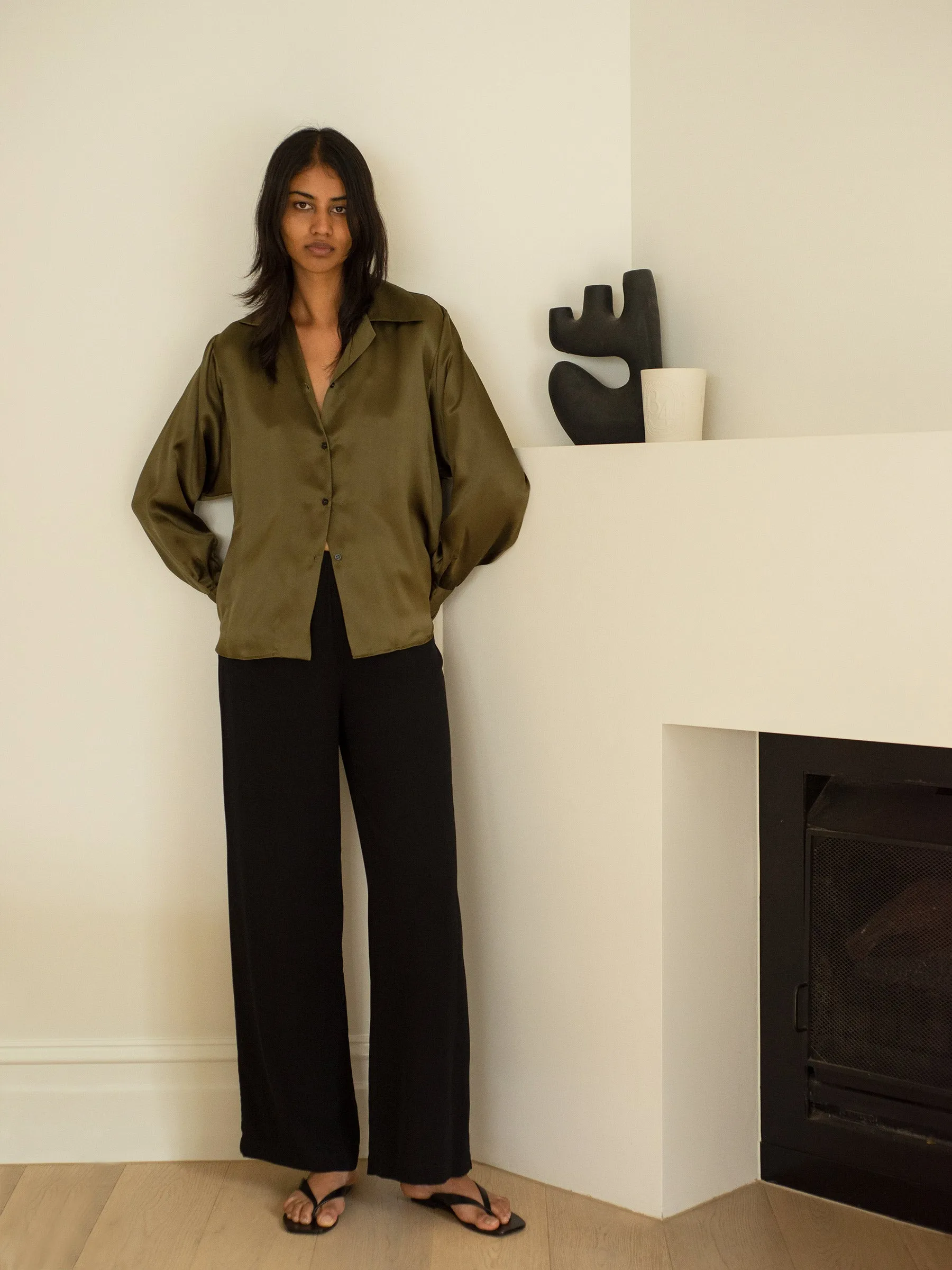 Silk Elastic Waist Pant