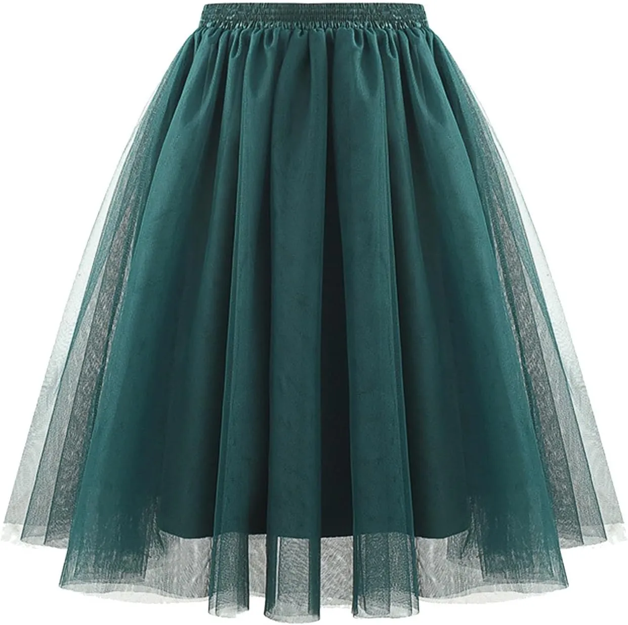 Spring Outfits for Women 2025 Loose Casual Trendy Solid Color Elastic Waist Flowy Mesh Ballet Skirts, S-2XL