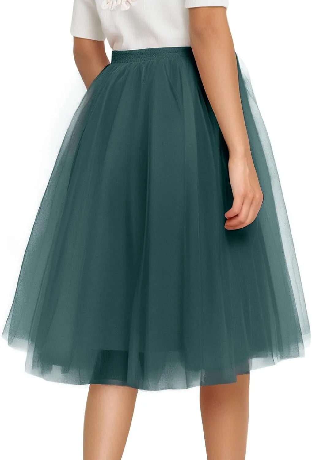 Spring Outfits for Women 2025 Loose Casual Trendy Solid Color Elastic Waist Flowy Mesh Ballet Skirts, S-2XL