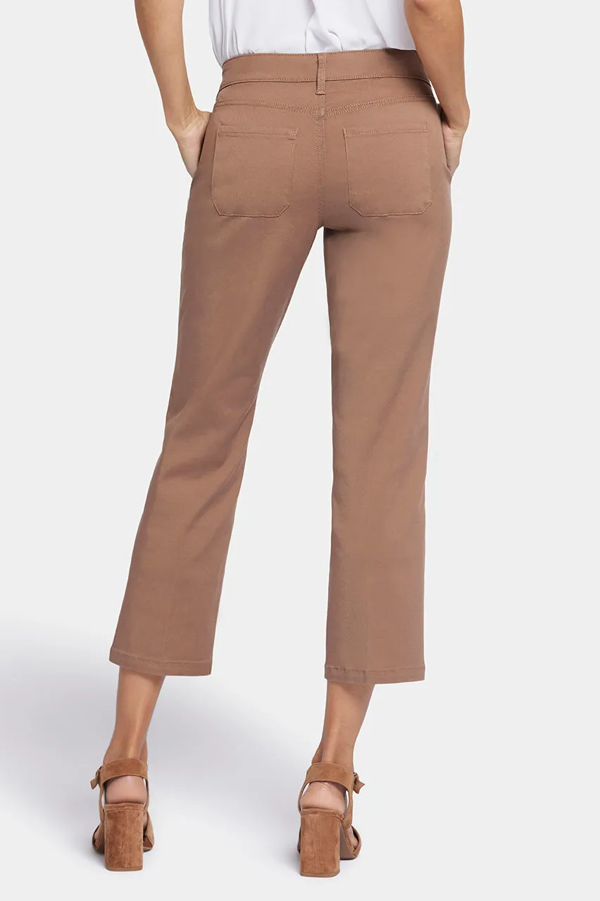 Straight Leg Ankle Trouser Brown Stretch Twill | Baguette