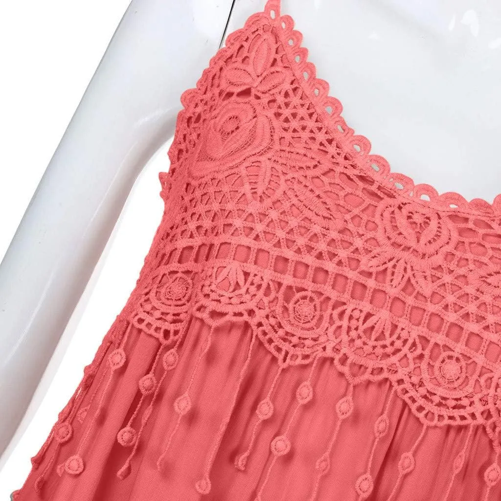 Summer Dresses for Women 2024 Sleeveless Strappy Party Formal Dress Summer Beach Loose Fit Flowy Maxi Sundress