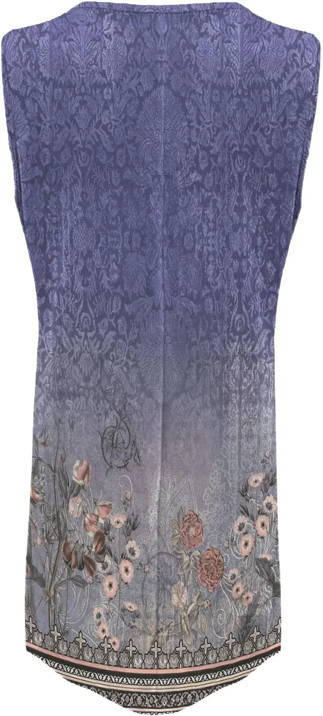 Summer Dresses for Women 2024 Vacation Casual Sleeveless Midi Tshirt Dress Trendy Flowy Loose Boho Beach Sundresses