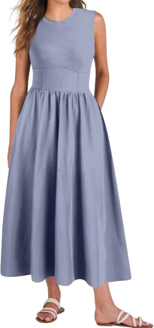 Summer Dresses for Women 2025 Formal Long Wedding Guest Slim Fit Tank Dress A Line Flowy Sleeveless Beach Sundress