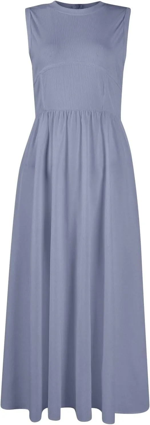 Summer Dresses for Women 2025 Formal Long Wedding Guest Slim Fit Tank Dress A Line Flowy Sleeveless Beach Sundress