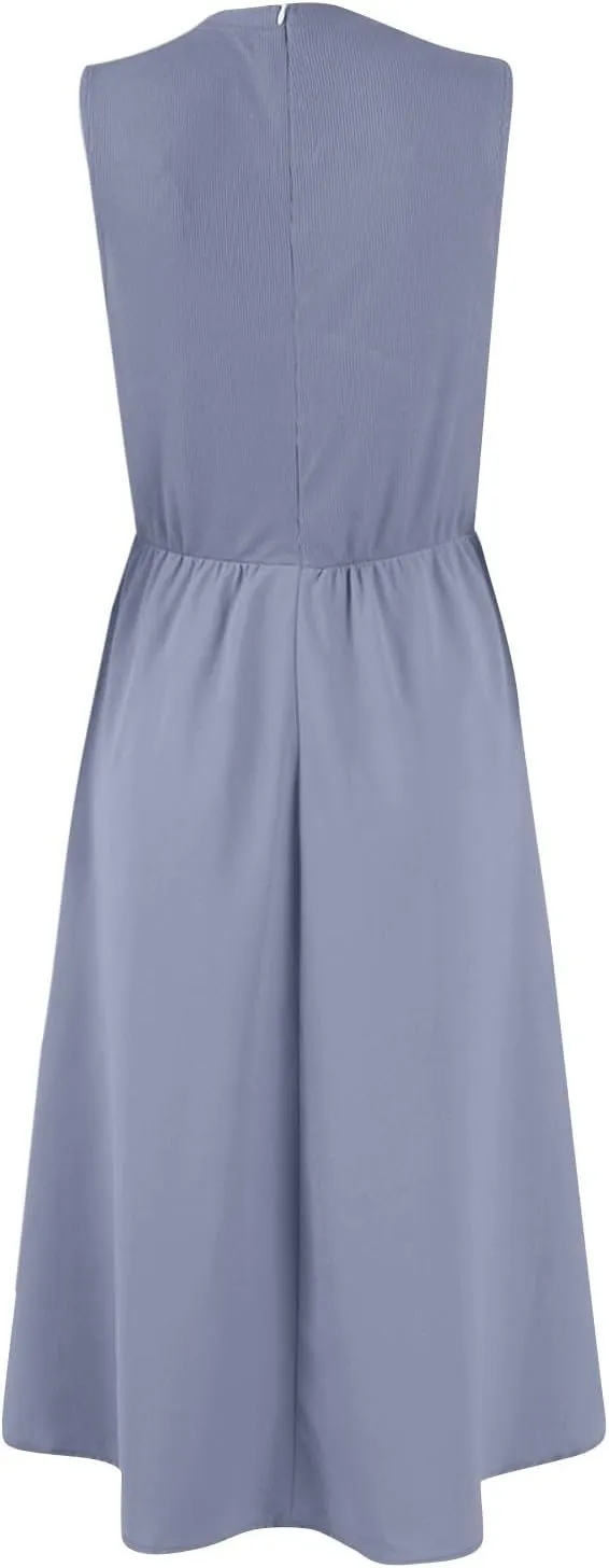 Summer Dresses for Women 2025 Formal Long Wedding Guest Slim Fit Tank Dress A Line Flowy Sleeveless Beach Sundress
