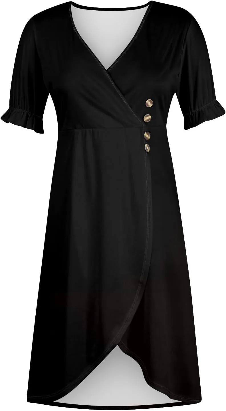 Summer Dresses for Women Midi Dresses for Women Puff Sleeve Loose Flowy Summer Swing Dress