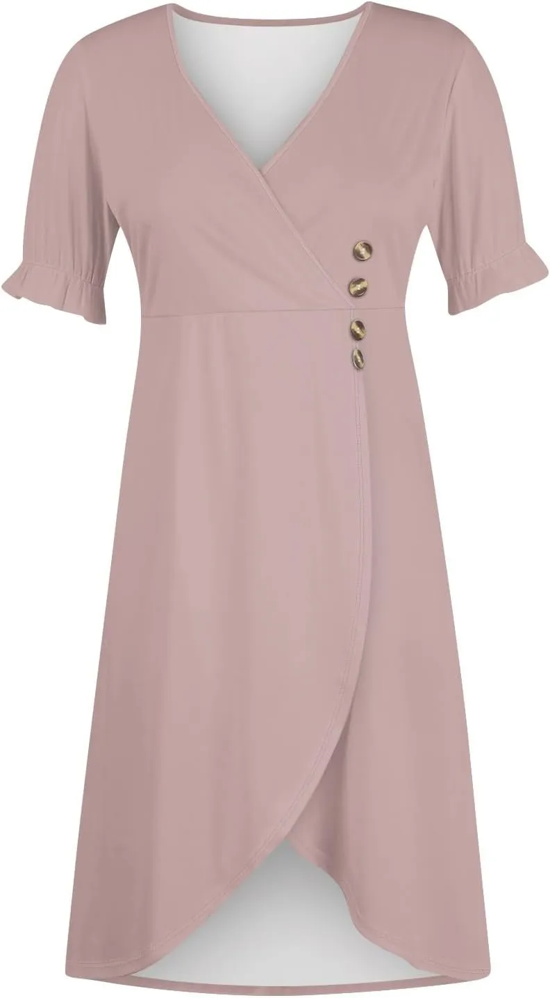 Summer Dresses for Women Midi Dresses for Women Puff Sleeve Loose Flowy Summer Swing Dress