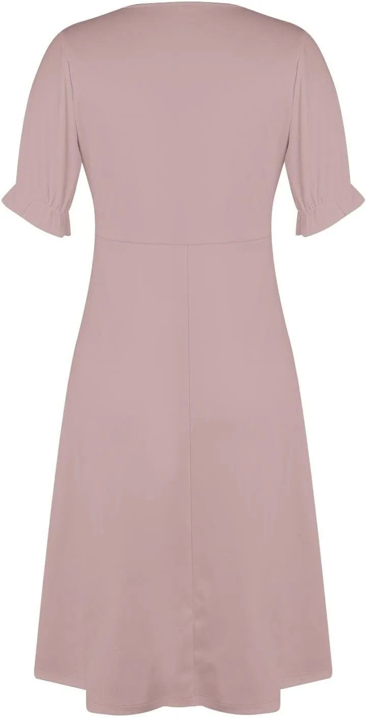 Summer Dresses for Women Midi Dresses for Women Puff Sleeve Loose Flowy Summer Swing Dress