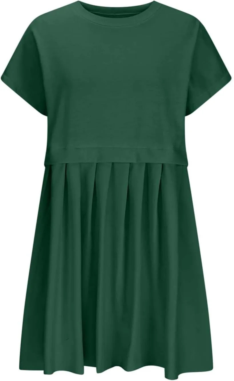 Summer Dresses for Women Oversized Sweatshirts Dress Mini Boho Tennis Dress Ruffle Babydoll Dresses 2024, Small