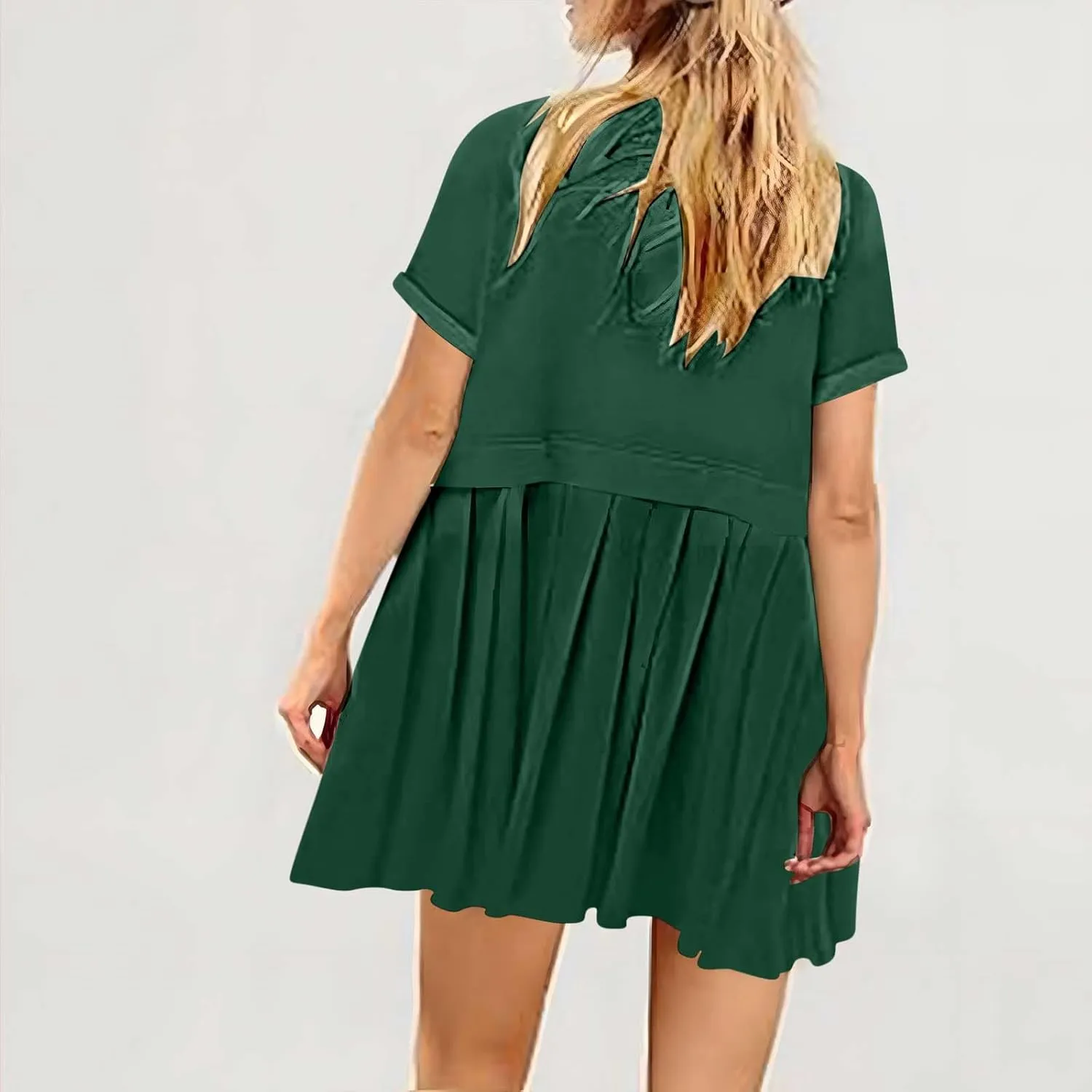 Summer Dresses for Women Oversized Sweatshirts Dress Mini Boho Tennis Dress Ruffle Babydoll Dresses 2024, Small