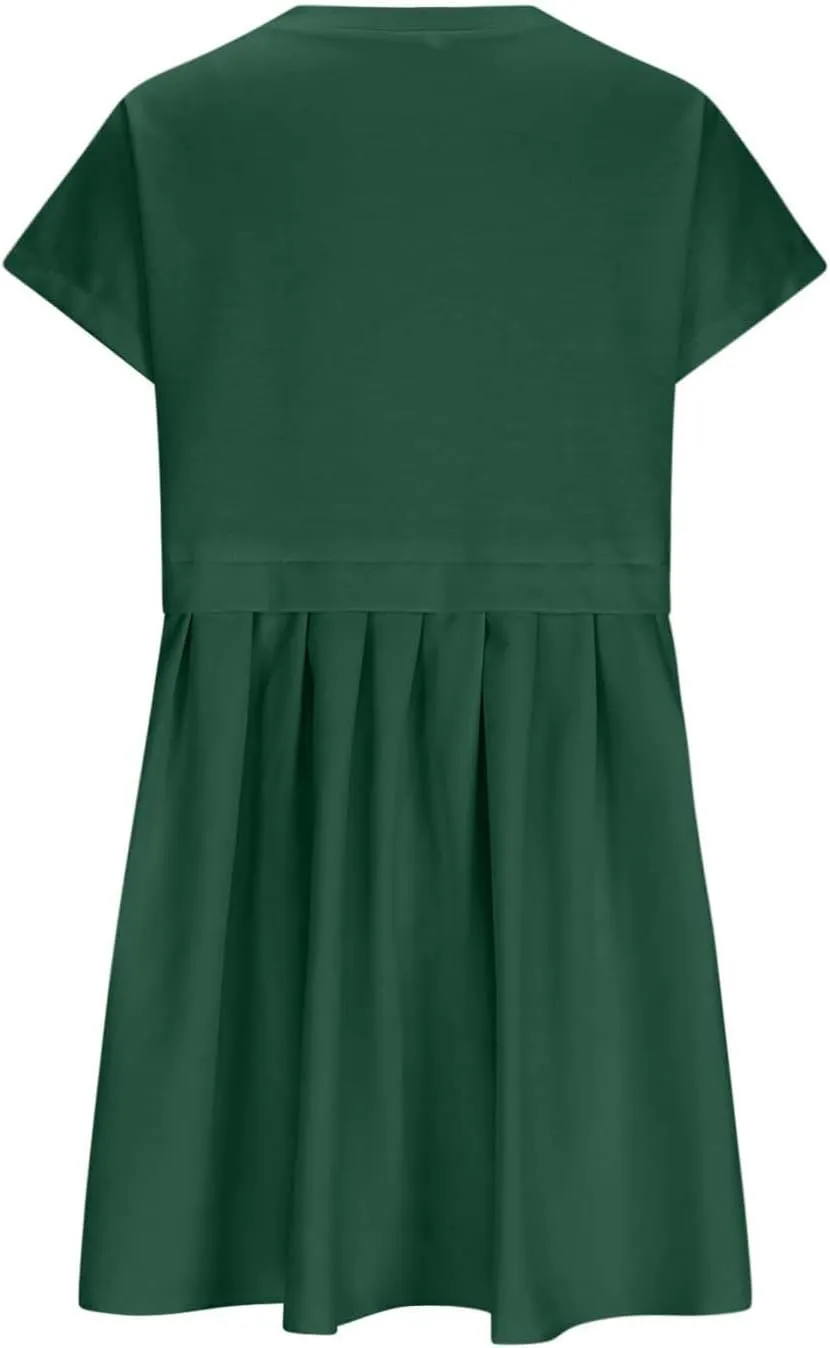 Summer Dresses for Women Oversized Sweatshirts Dress Mini Boho Tennis Dress Ruffle Babydoll Dresses 2024, Small
