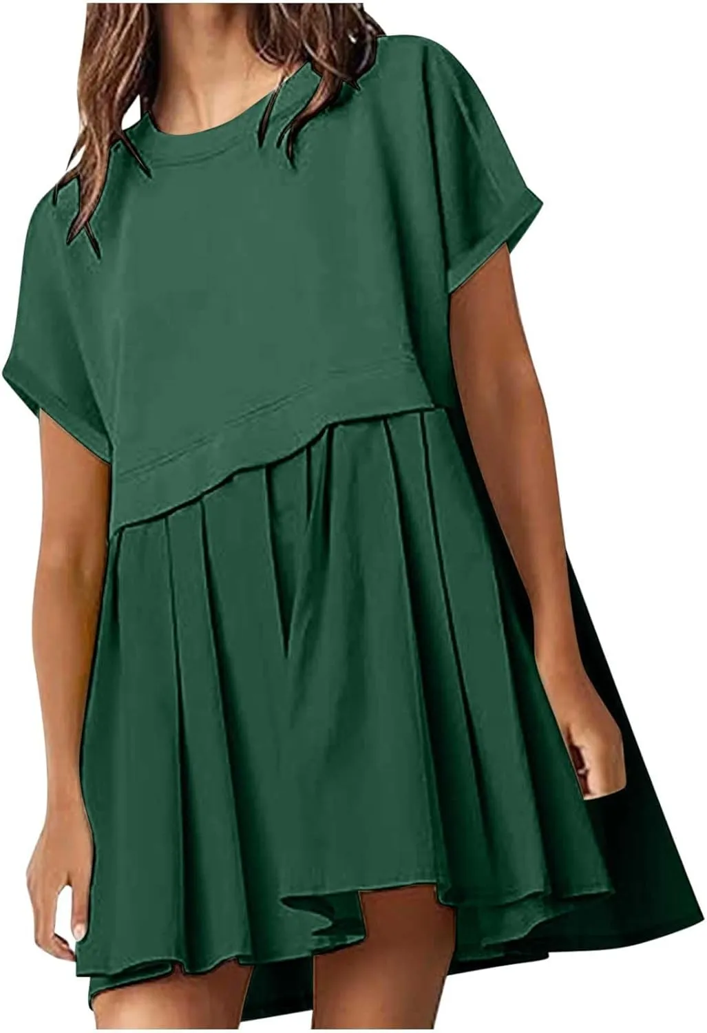 Summer Dresses for Women Oversized Sweatshirts Dress Mini Boho Tennis Dress Ruffle Babydoll Dresses 2024, Small
