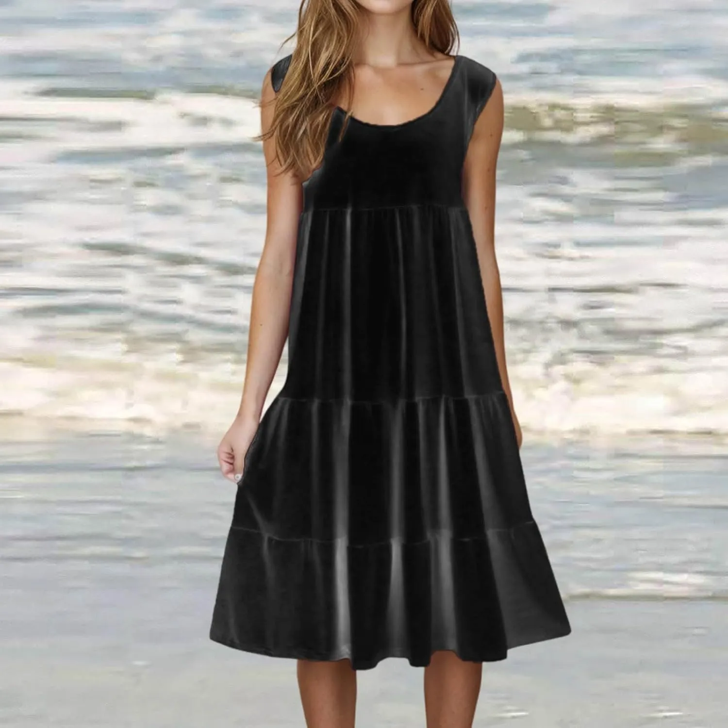 Summer Dresses for Women Plus Size Beach Dress Casual Sundresses Sexy Sleeveless Babydoll Dress Flowy Midi Dresses