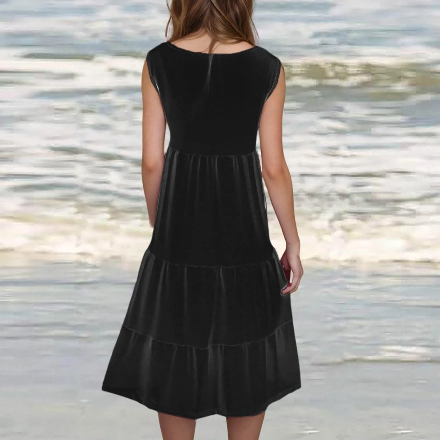 Summer Dresses for Women Plus Size Beach Dress Casual Sundresses Sexy Sleeveless Babydoll Dress Flowy Midi Dresses