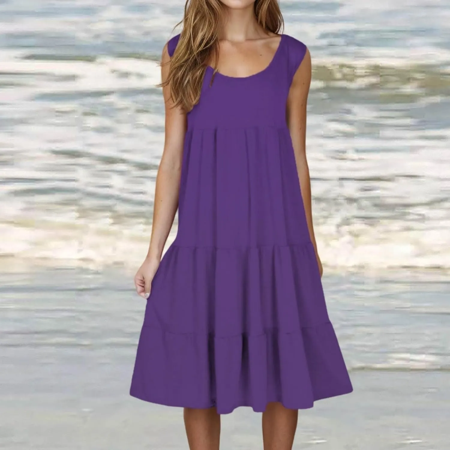 Summer Dresses for Women Plus Size Beach Dress Casual Sundresses Sexy Sleeveless Dress Flowy Midi