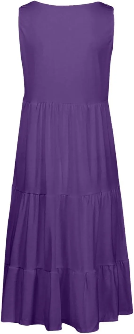 Summer Dresses for Women Plus Size Beach Dress Casual Sundresses Sexy Sleeveless Dress Flowy Midi