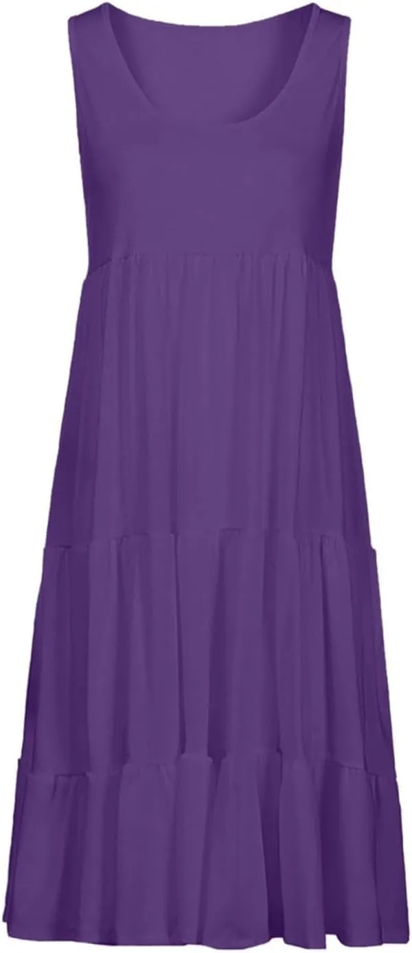 Summer Dresses for Women Plus Size Beach Dress Casual Sundresses Sexy Sleeveless Dress Flowy Midi