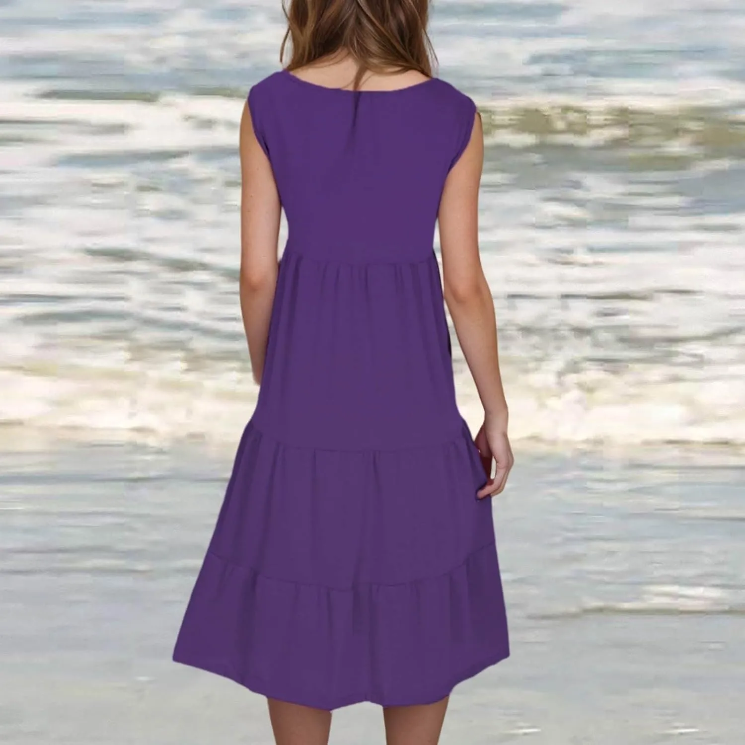 Summer Dresses for Women Plus Size Beach Dress Casual Sundresses Sexy Sleeveless Dress Flowy Midi