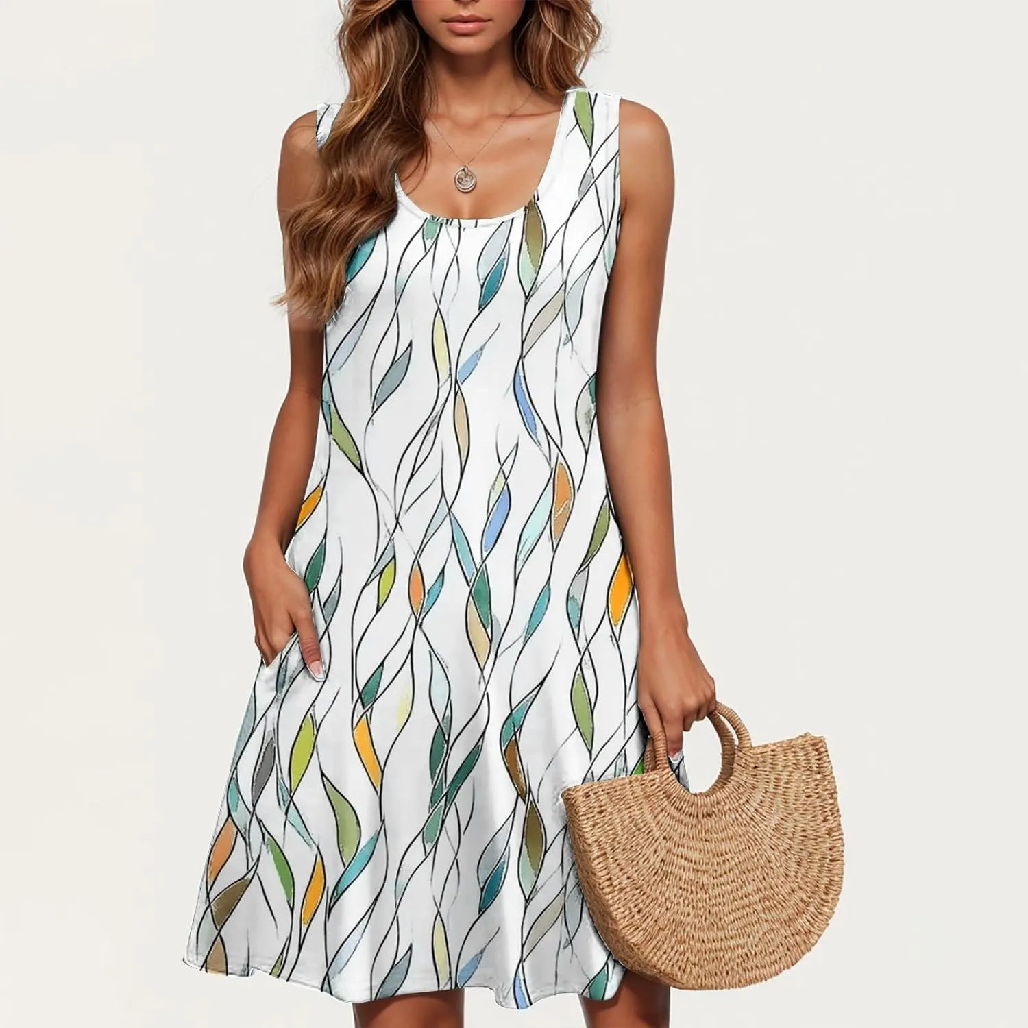 Summer Dresses for Women Trendy 2025 Loose Flowy Mini Tank Dress Boho Floral a Line Sundress Beach Vacation Outfits
