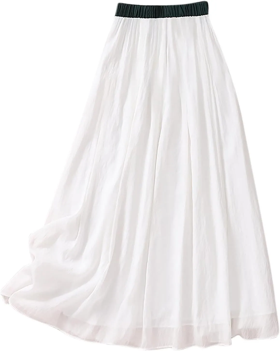 Summer Skirts for Women Drawstring Cinch Waisted Skirt Trending Cotton Linen Baggy Plus Size Skirts A Line Skirt