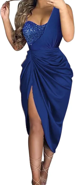 Summer Women Dresses for Wedding Guest Formal Sleeveless Sequin Patchwork Dress Sundress Sexy Cocktail Prom Ball Gown