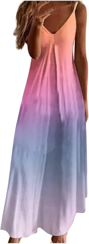 Sundresses for Women Casual Beach Sleeveless Floral Marble Print Dresses Spaghetti Strap Ruched Sexy Summer Dress