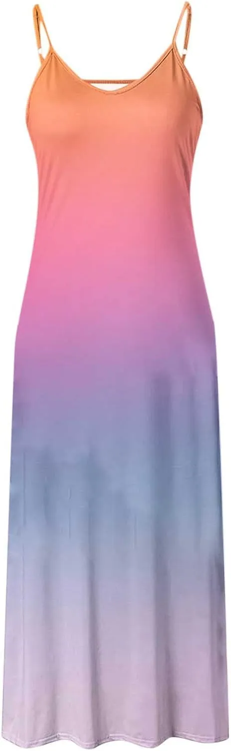 Sundresses for Women Casual Beach Sleeveless Floral Marble Print Dresses Spaghetti Strap Ruched Sexy Summer Dress