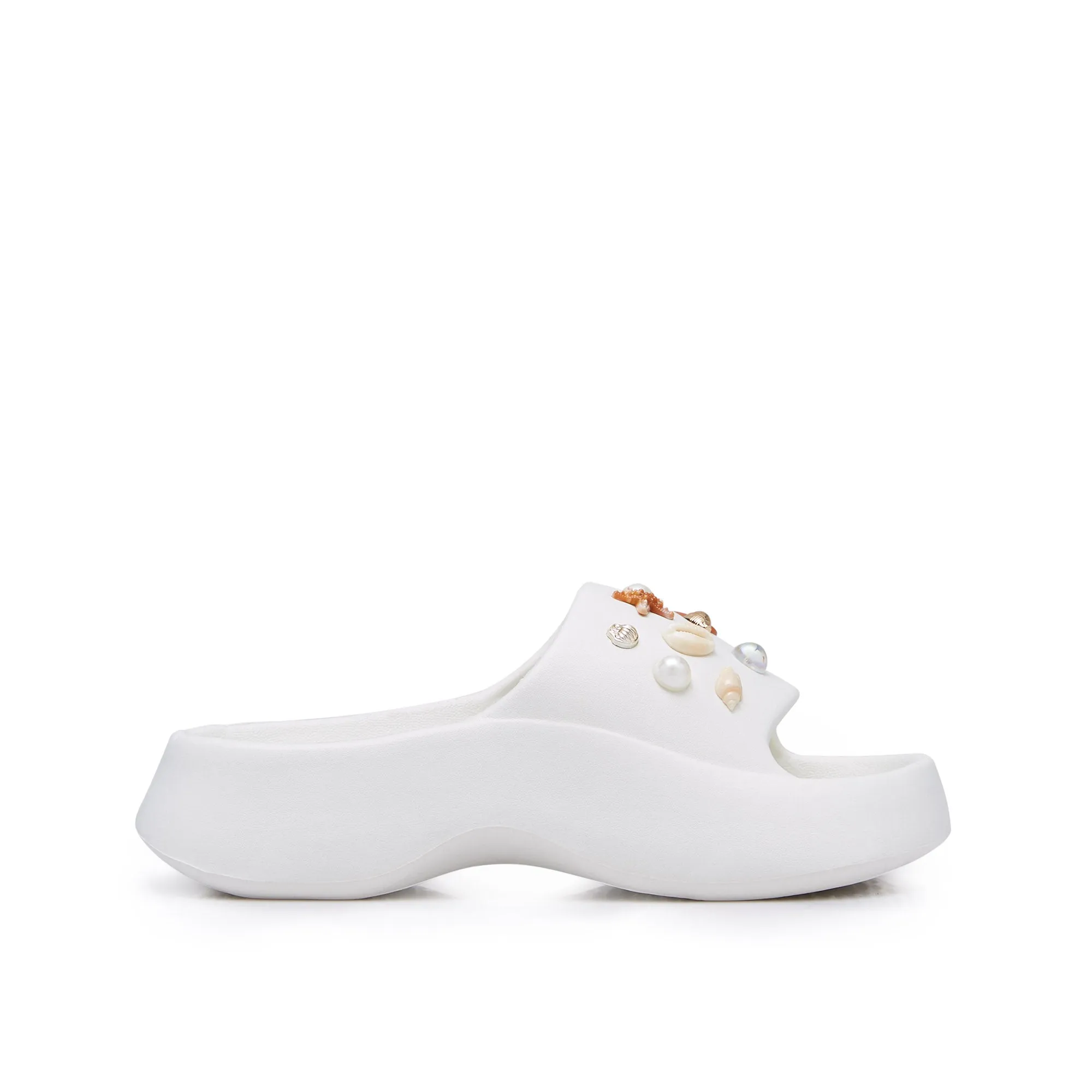 Sven Sea Platform Sandals White