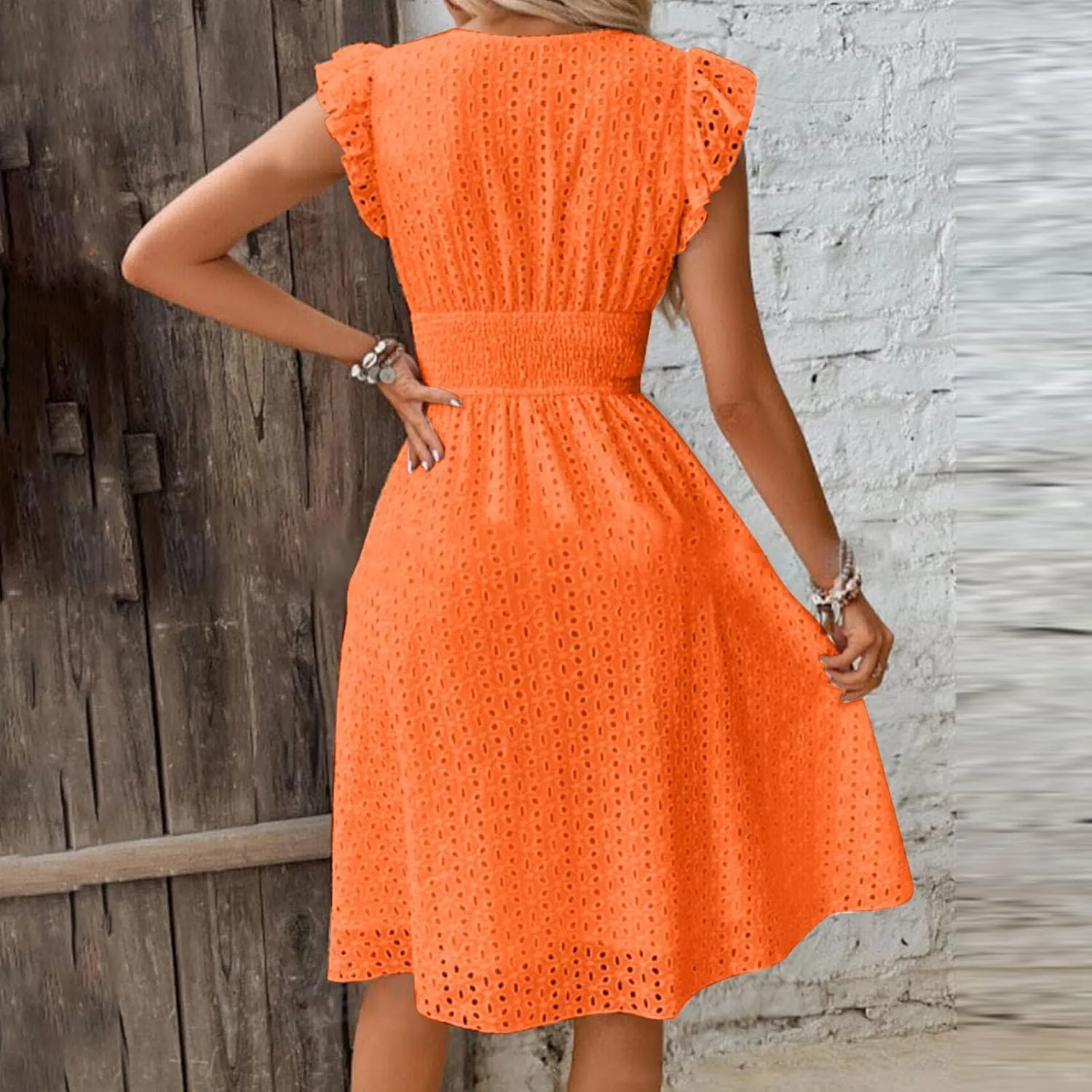 TARIENDY Beach Dresses for Women 2025 Vacation,Womens Hollow Out lace Sundresses Sleeveless Dress Comfy v Neck Sundress