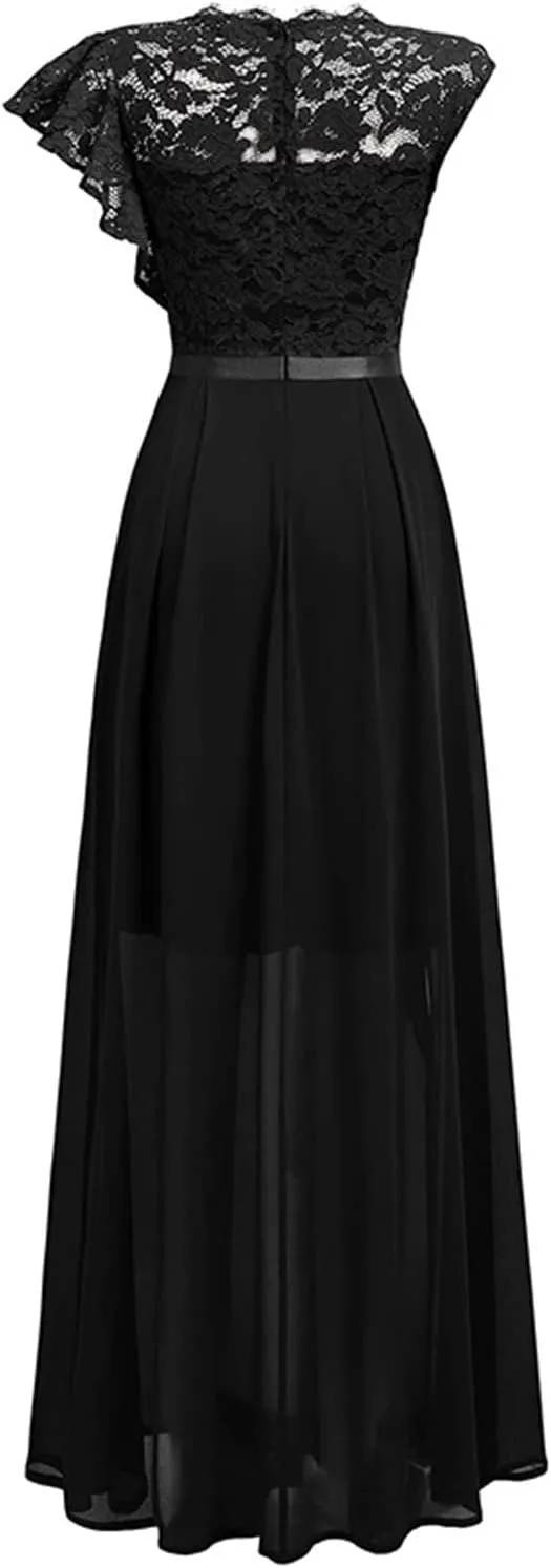 TARIENDY Formal Dresses for Women Wedding Guest Lace Dress Comfy Side Split Maxi Dress Sleeveless Cocktail Party Dresses