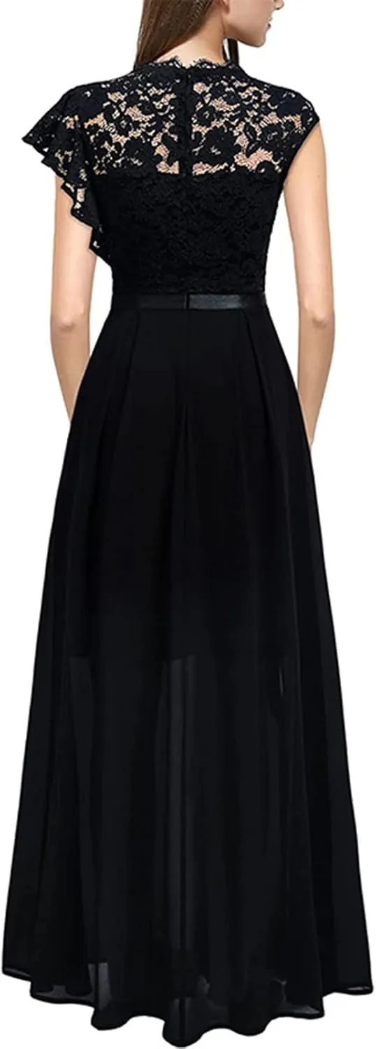 TARIENDY Formal Dresses for Women Wedding Guest Lace Dress Comfy Side Split Maxi Dress Sleeveless Cocktail Party Dresses