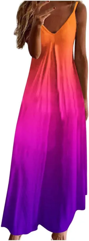 TARIENDY Maxi Dresses for Women Summer,Womens Lightweight Beach Vacation Sundress Sleeveless Outfits Casual Summer Dresses