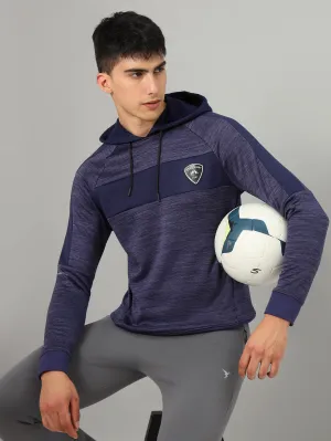 Technosport Men's Melange Hooded Sweatshirt with Kangaroo Pocket