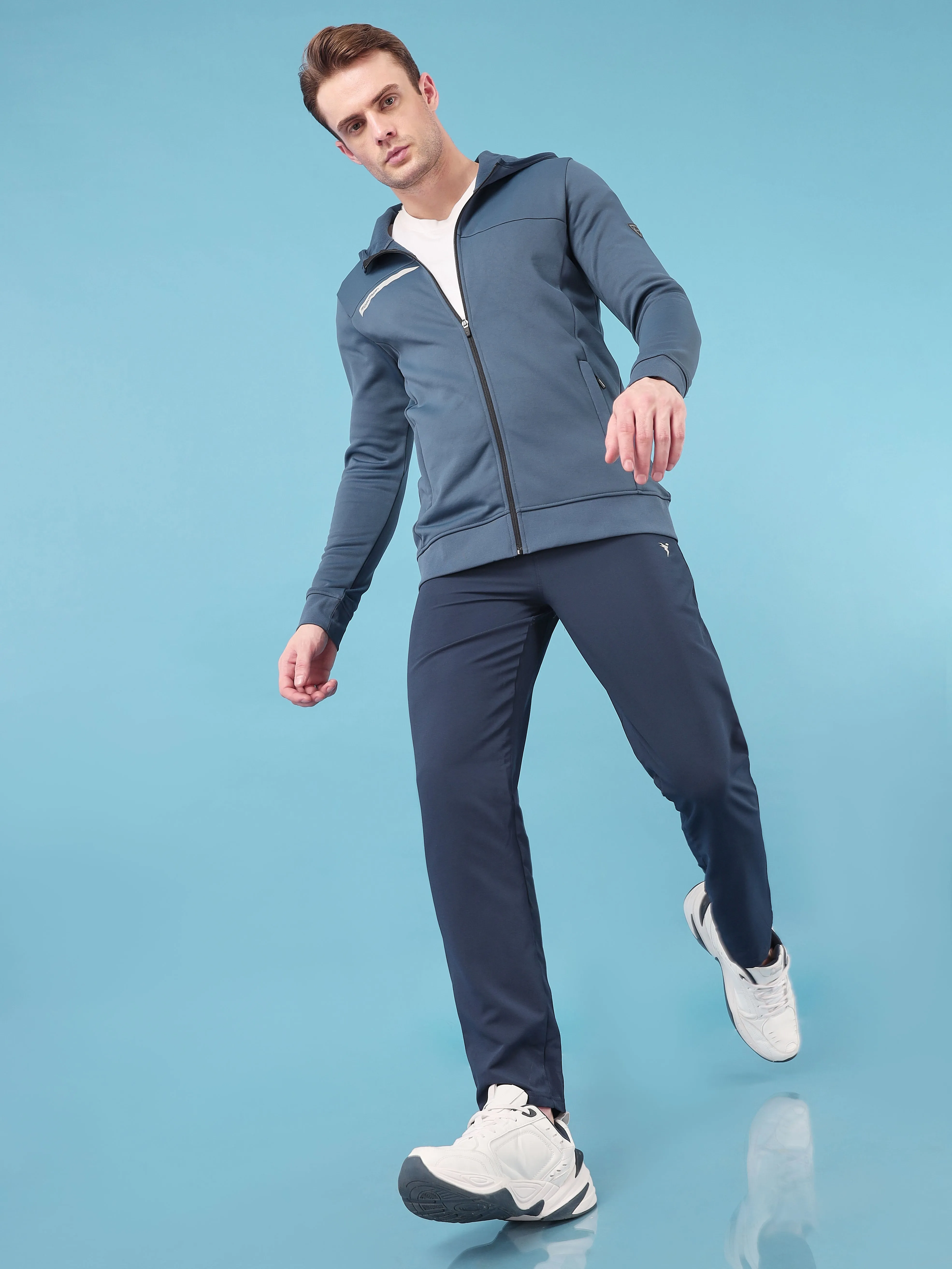 Technosport Men's Solid Hooded Jacket with Anti Static Properties