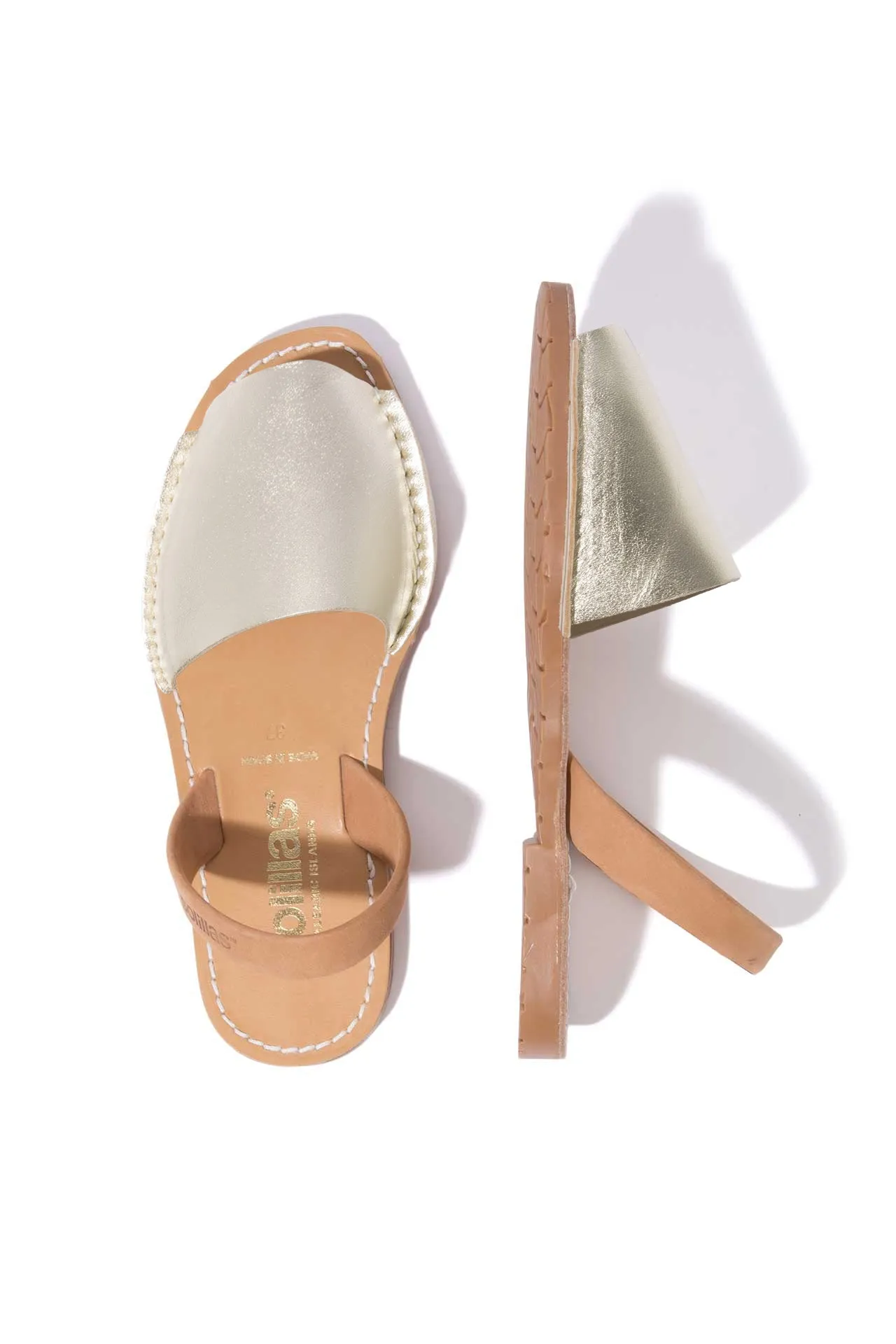 TERROSO ORO ORIGINAL - Gold & Tan Menorcan sandals