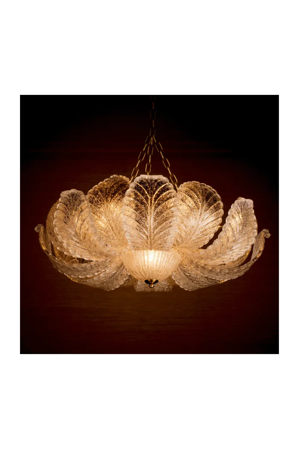 Textured Glass Leaf Chandelier | Eichholtz Cabrillo