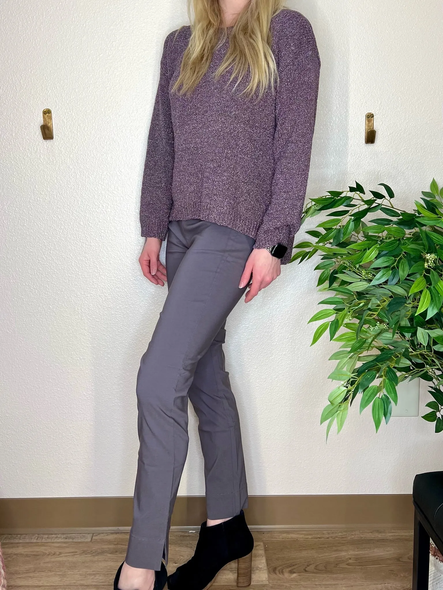 Thunder Grey Fold Over Pants