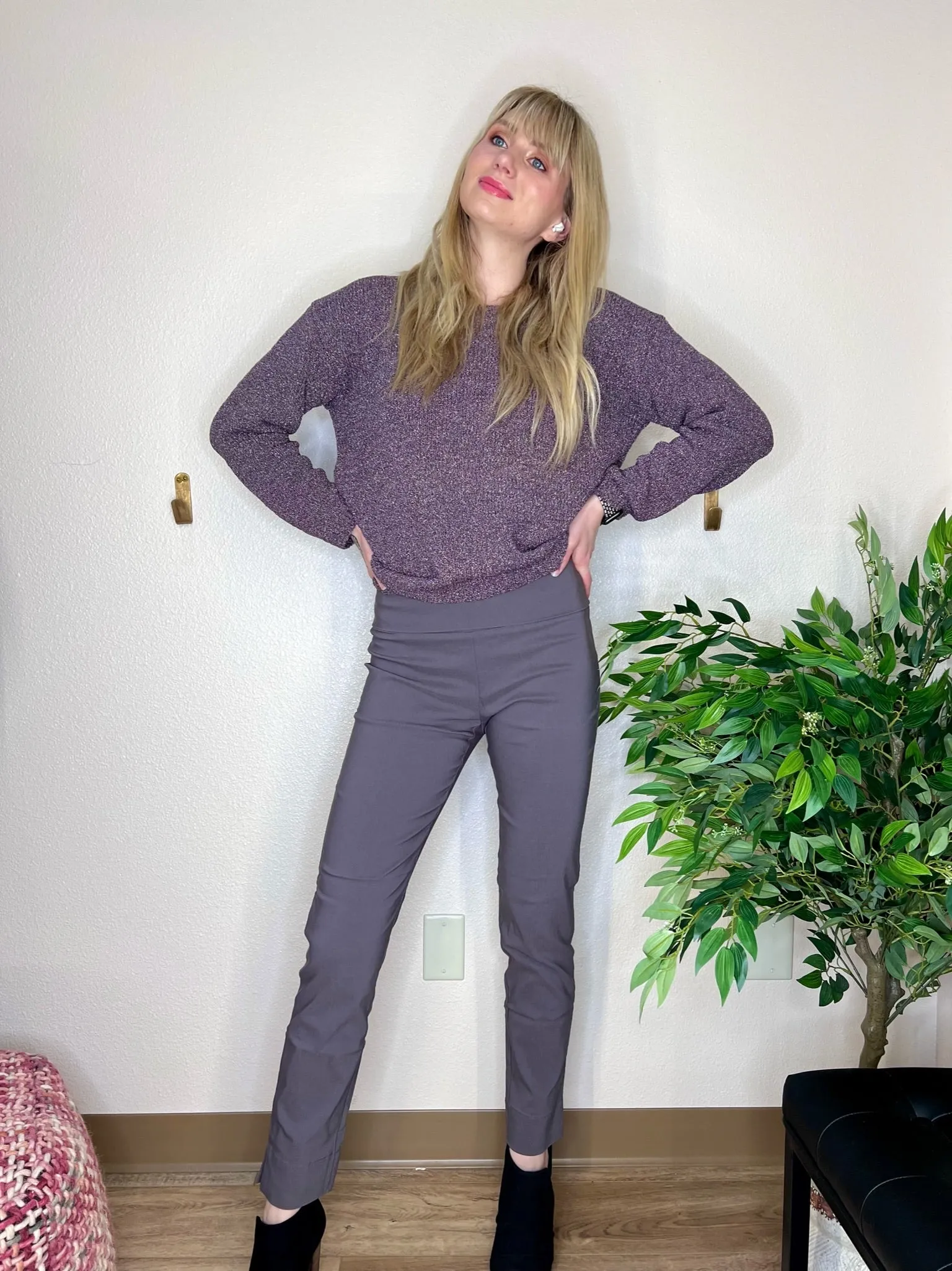 Thunder Grey Fold Over Pants