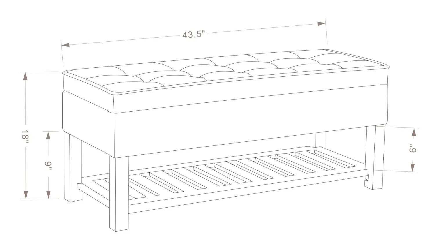 Troyer Storage Bench - Light Grey