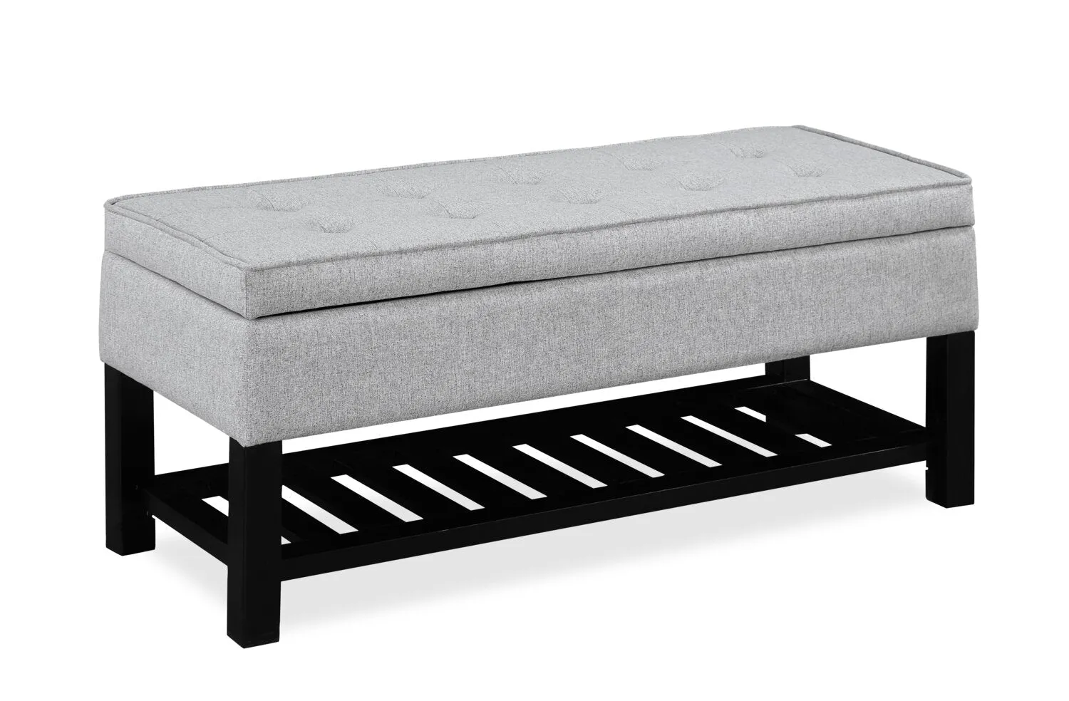 Troyer Storage Bench - Light Grey