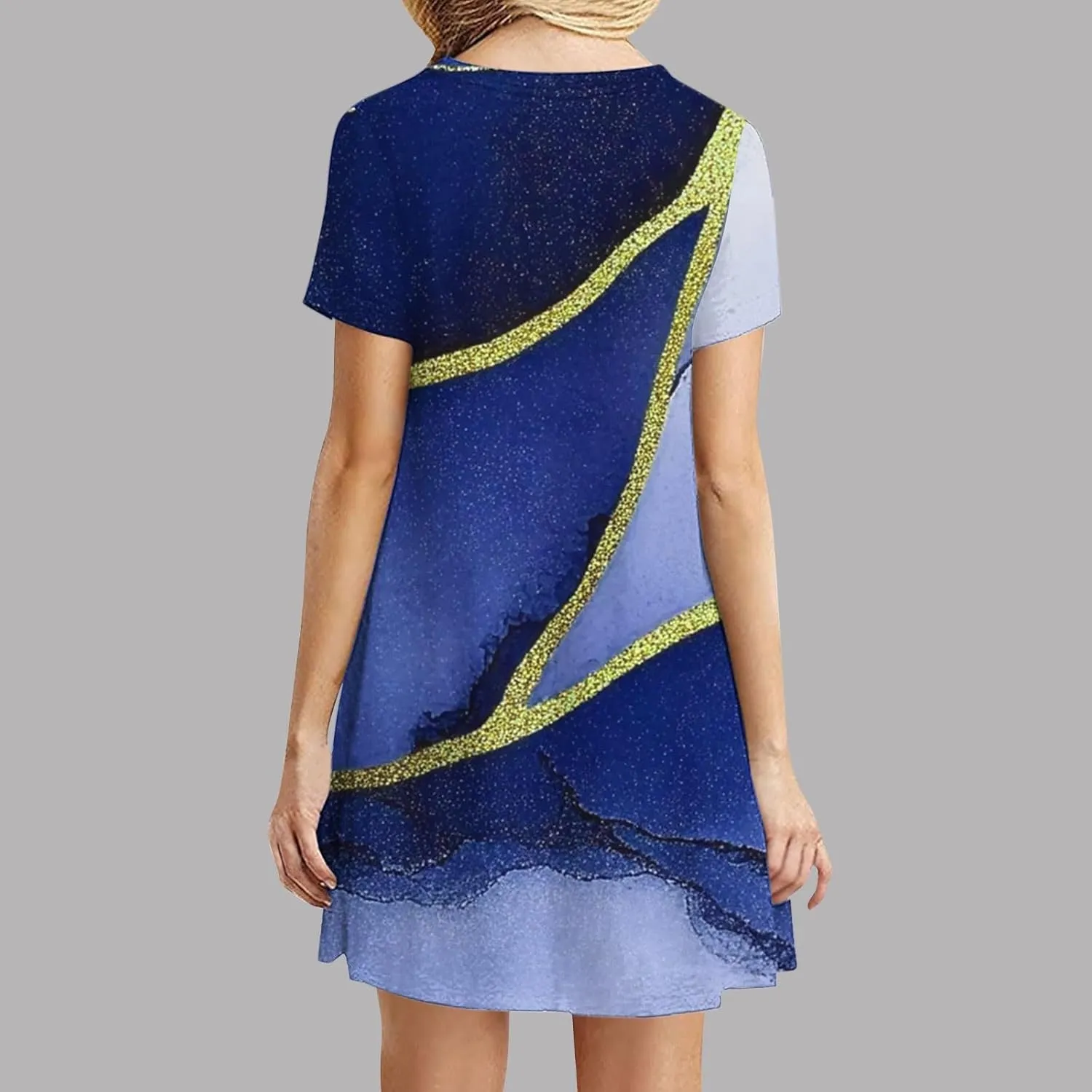 Tshirt Dress Women Crewneck Short Sleeve Summer Dresses Floral Print Swing Dress 2025 Casual Beach Sundresses
