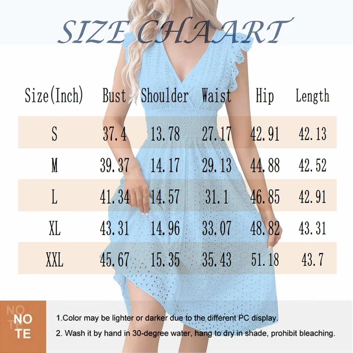 V Neck Dress for Women Sexy Summer Eyelet Empire Waist Flowy Midi Dresses Boho Beach Resort Ruffle Sleeve A Line Dress