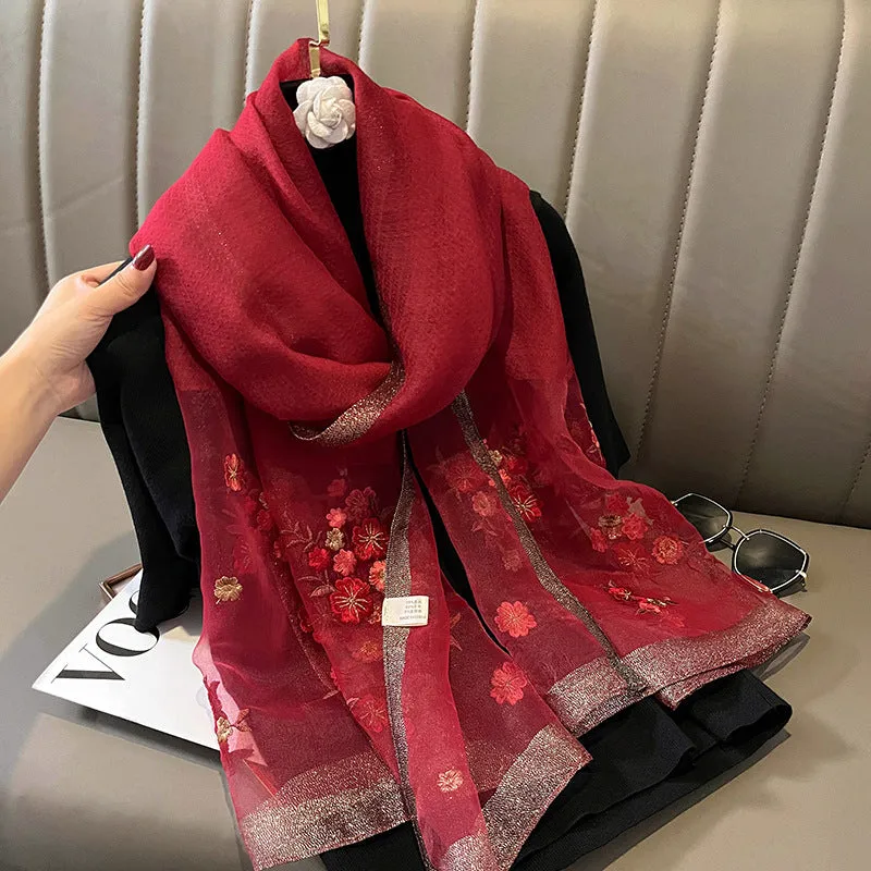 WJ003 Fashionable high-end long shawl printed scarf outerwear