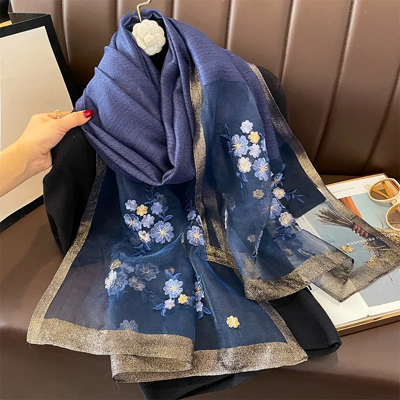WJ003 Fashionable high-end long shawl printed scarf outerwear